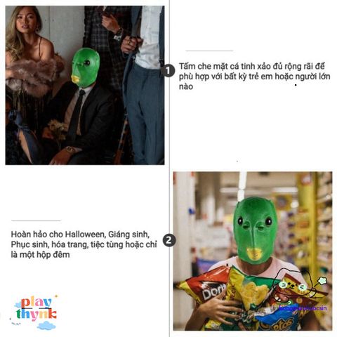 Mặt Nạ Quái Vật Xanh - Phụ Kiện Cosplay Halloween Kinh Dị Đáng Yêu Cho Người Lớn và Thanh Thiếu Niên