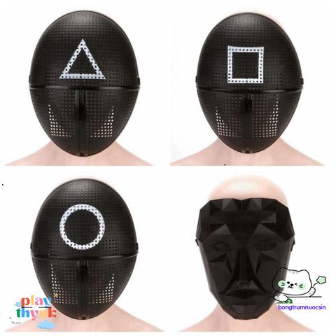 Mặt Nạ Halloween Cosplay Trò Chơi Câu Mực - Đạo Cụ Trang Phục Hình Học Cho Người Hâm Mộ Phim Hàn Quốc