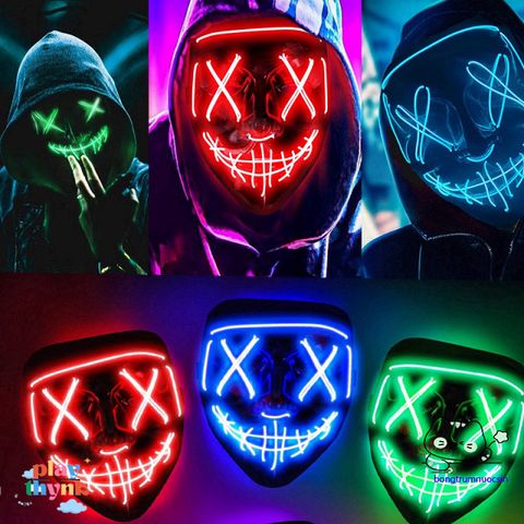 Mặt Nạ LED Halloween Hình Xương Độc Đáo - Phụ Kiện Tiệc Tùng Rùng Rợn Cho Dịp Halloween và Sự Kiện Giải Trí