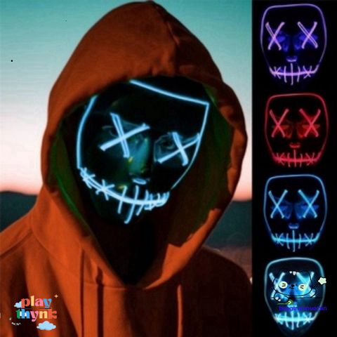 Mặt Nạ LED Halloween Hình Xương Độc Đáo - Phụ Kiện Tiệc Tùng Rùng Rợn Cho Dịp Halloween và Sự Kiện Giải Trí