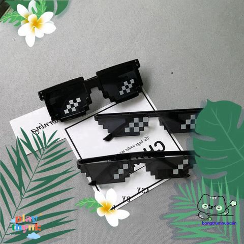 Kính Mát Nam Thug Life - Kính UV400 Họa Tiết Độc Đáo Phong Cách 8-Bit Thời Trang, Quà Tặng Hoàn Hảo cho Ngày Biển