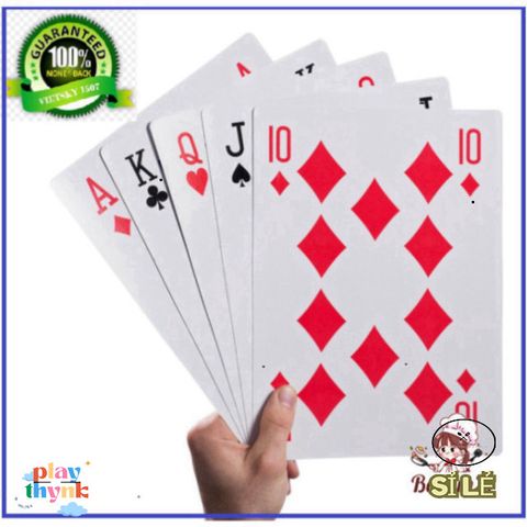 Bộ bài Poker siêu to khổng lồ cỡ A4 - Trải nghiệm đánh bài độc đáo, phù hợp cho biểu diễn sân khấu và giảng dạy