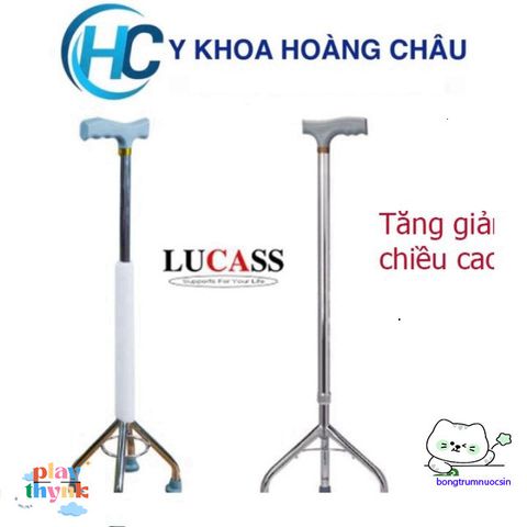 Gậy Tập Đi 4 Chân Lucass B932 Chính Hãng - Điều Chỉnh Chiều Cao Dành Cho Người Già, Người Khuyết Tật, An Toàn Khi Di Chuyển