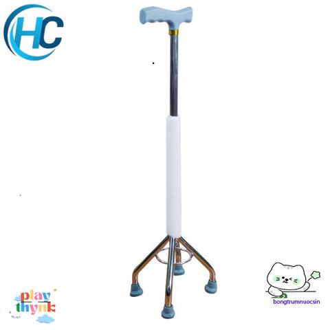 Gậy Tập Đi 4 Chân Lucass B932 Chính Hãng - Điều Chỉnh Chiều Cao Dành Cho Người Già, Người Khuyết Tật, An Toàn Khi Di Chuyển