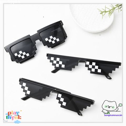 Kính Mát Thug Life Năng Động - Thiết Kế Cá Tính Pixel, Chống UV400, Phù Hợp Mọi Lứa Tuổi, Dành Cho Tiệc Tùng & Du Lịch