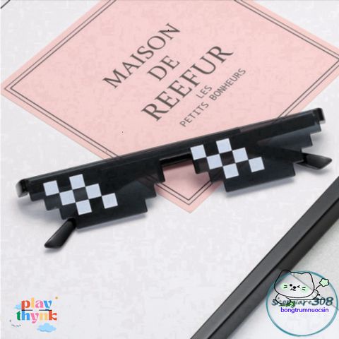 Kính Thời Trang Pixel Thug Life - Kính Mát UV400 Phong Cách Hip Hop Dành Cho Nam Nữ, Thời Trang Đường Phố Năng Động