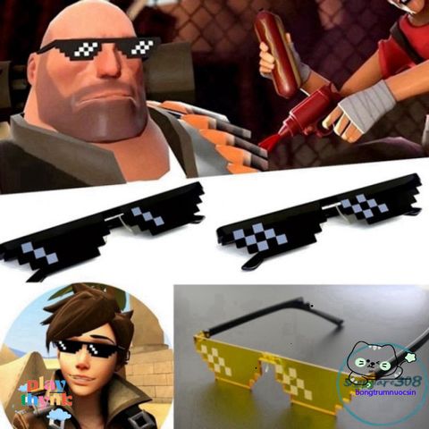 Kính Thời Trang Pixel Thug Life - Kính Mát UV400 Phong Cách Hip Hop Dành Cho Nam Nữ, Thời Trang Đường Phố Năng Động