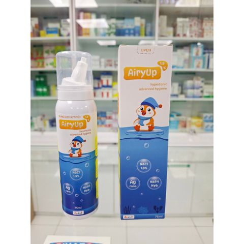 Bộ COMBO Xịt Mũi Biển Sâu AiryUp 0.9% & 1.9% - Vệ Sinh Mũi Họng Hằng Ngày, Hỗ Trợ Kháng Khuẩn & Dưỡng Ẩm Mũi Họng