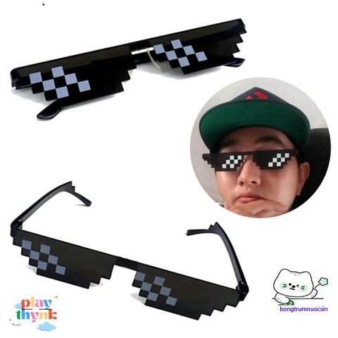 Kính Mắt Thug Life Minecraft Cho Nam Nữ - Phụ Kiện Gamer Siêu Ngầu, Chống Tia UV, Gấp Gọn, Trend Mới 2023