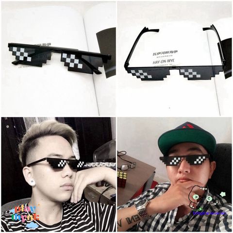 Kính Mắt Thug Life Minecraft Cho Nam Nữ - Phụ Kiện Gamer Siêu Ngầu, Chống Tia UV, Gấp Gọn, Trend Mới 2023