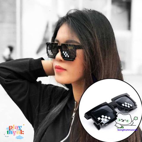 Kính Mắt Thug Life Minecraft Cho Nam Nữ - Phụ Kiện Gamer Siêu Ngầu, Chống Tia UV, Gấp Gọn, Trend Mới 2023