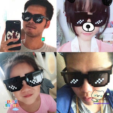 Kính Mắt Thug Life Minecraft Cho Nam Nữ - Phụ Kiện Gamer Siêu Ngầu, Chống Tia UV, Gấp Gọn, Trend Mới 2023