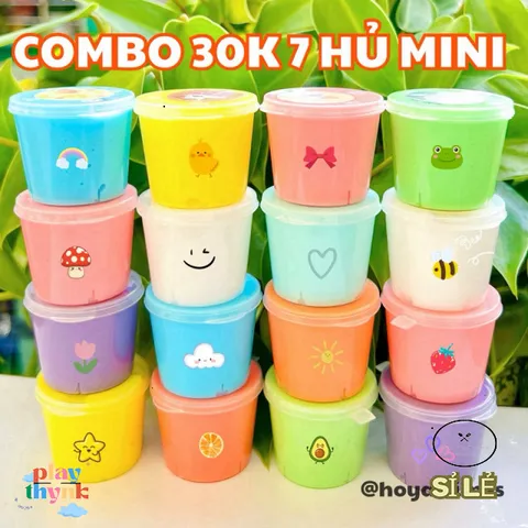 Combo Slime Mini An Toàn 7/10 Hủ Basic 30ml - Slime Dẻo, Bóng, Hương ...