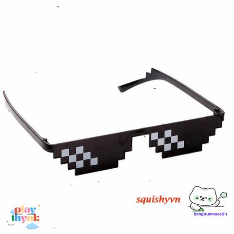 Kính Mát Thug Life Chất Minecraft - Kính Thời Trang Đen Đậm Chất Ngầu Cho Nam Nữ - Phong Cách Siêu Cute