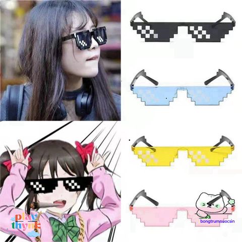 Kính Mát Thug Life Đa Giác Pixel Siêu Dễ Thương - Kính Râm Chất Lượng Cao Thời Trang Cho Nam Nữ