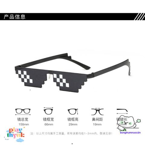 Kính Mát Thug Life Đa Giác Pixel Siêu Dễ Thương - Kính Râm Chất Lượng Cao Thời Trang Cho Nam Nữ
