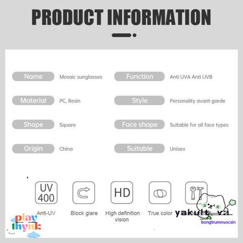 Kính Râm Unisex Yakult - Phong Cách Thời Trang Hài Hước, Bảo Vệ UV400, Phụ Kiện Tiệc Tùng Thug Life