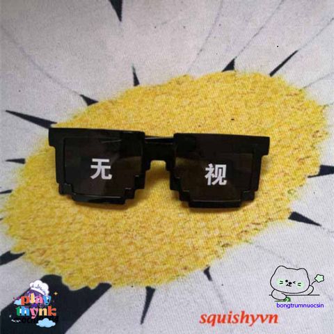 Kính Mắt Thug Life 6 Chấm MINECRAFT Unisex Đen & Hồng - Thời Trang Cá Tính Chống UV [Giao Hàng Miễn Phí]