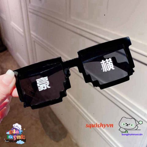 Kính Mắt Thug Life 6 Chấm MINECRAFT Unisex Đen & Hồng - Thời Trang Cá Tính Chống UV [Giao Hàng Miễn Phí]