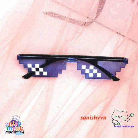 Kính Mắt Thug Life 6 Chấm MINECRAFT Unisex Đen & Hồng - Thời Trang Cá Tính Chống UV [Giao Hàng Miễn Phí]