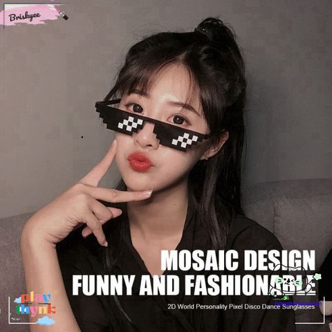 Kính Mosaics Thug Life - Kính Mắt Phong Cách Độc Đáo Pixel Disco Chống UV400 Cho Nam Nữ, Thời Trang, Vui Nhộn