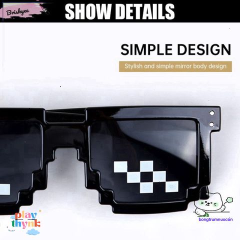 Kính Mosaics Thug Life - Kính Mắt Phong Cách Độc Đáo Pixel Disco Chống UV400 Cho Nam Nữ, Thời Trang, Vui Nhộn
