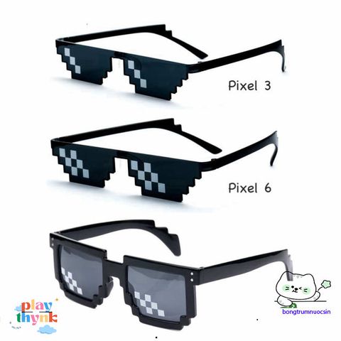 Kính Mát Thug Life 8bit Đen FY1 - Kính Mát Chống UV 400 Cho Nam Giới, Phong Cách Ngầu và Thanh Lịch, Quà Tặng Hoàn Hảo