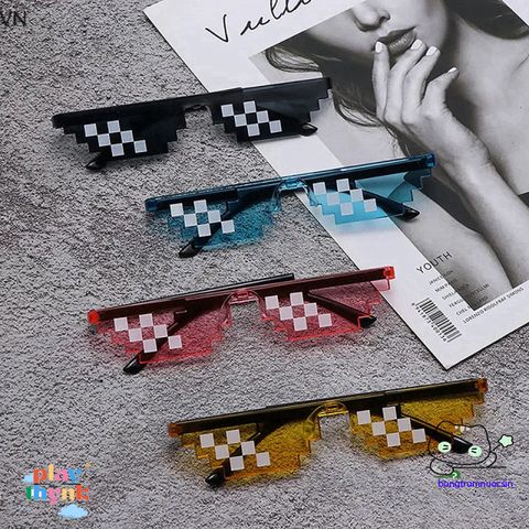 Kính Mát Pixel Thug Life - Kính Râm Retro Độc Đáo Cho Game Thủ, Quà Tặng Thời Trang Bền Bỉ và Cá Tính
