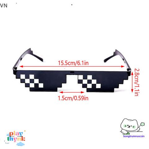 Kính Mát Pixel Thug Life - Kính Râm Retro Độc Đáo Cho Game Thủ, Quà Tặng Thời Trang Bền Bỉ và Cá Tính