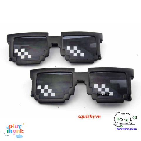 Kính Mắt Thug Life Phong Cách Minecraft - Thời Trang Nam Nữ Cao Cấp, Chống UV, Chất Lượng Bền Bỉ