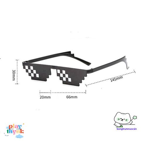 Kính Mát Thug Life 8bit Đen Robotic - Phong Cách Mùa Hè Nam, Chống Nắng UV400, Quà Tặng Thời Trang Thịnh Hành