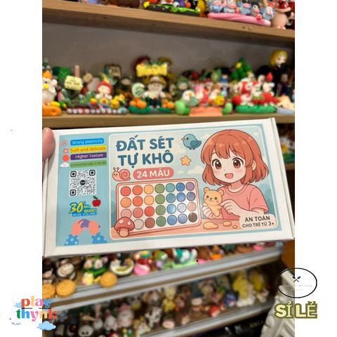 Bộ đất sét tự khô 24 màu sắc - Nghệ thuật sáng tạo cho mọi lứa tuổi, an toàn cho trẻ từ 3 tuổi trở lên