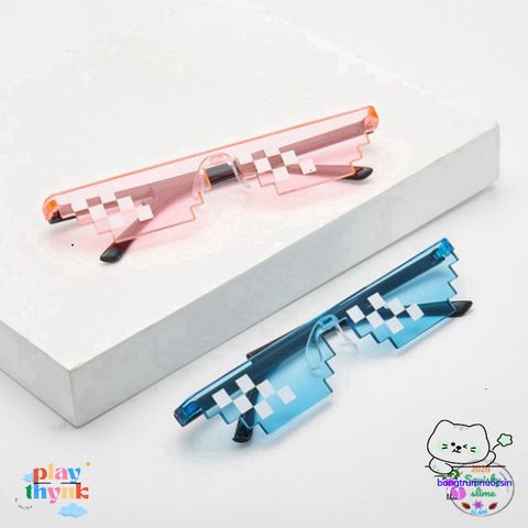 Kính Mắt Thug Life 8bit - Phong Cách Minecraft, Dành Cho TikTok, Chống Bụi, 5 Màu Sắc Độc Đáo, Phụ Kiện Thời Trang Chất Lừ!