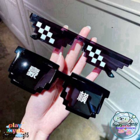 Kính Mắt Thug Life 8bit MINECRAFT - Phụ Kiện Thời Trang Độc Đáo Dành Cho Nam Nữ, Chống Bụi, Chất Liệu ABS Bền Bỉ