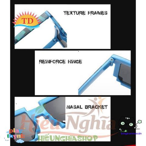 Kính Mắt MINECRAFT Hình Vuông Thuglife - Kính Chắn Bụi Đa Màu Sắc Dễ Thương, Phong Cách Hot Trend 2022