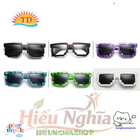 Kính Mắt MINECRAFT Hình Vuông Thuglife - Kính Chắn Bụi Đa Màu Sắc Dễ Thương, Phong Cách Hot Trend 2022