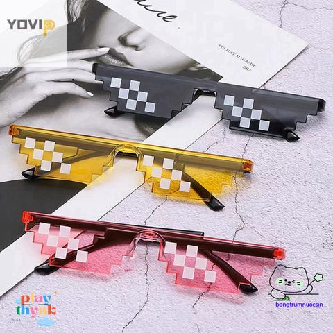 Kính Mát Yovip Retro Pixel Độc Đáo - Phụ Kiện Thời Trang Cho Game Thủ - Kính Râm Chống Tia UV, Thiết Kế Thời Thượng