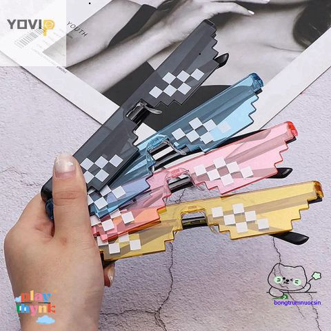 Kính Mát Yovip Retro Pixel Độc Đáo - Phụ Kiện Thời Trang Cho Game Thủ - Kính Râm Chống Tia UV, Thiết Kế Thời Thượng