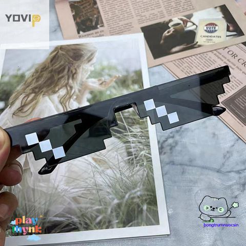 Kính Mát Yovip Retro Pixel Độc Đáo - Phụ Kiện Thời Trang Cho Game Thủ - Kính Râm Chống Tia UV, Thiết Kế Thời Thượng
