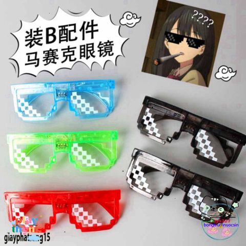 Kính Thuglife MINECRAFT 6 Chấm LED Độc Đáo - Kính Mát Thời Trang Cho Nam Nữ, Phong Cách Năng Động, Hot Trend 2021