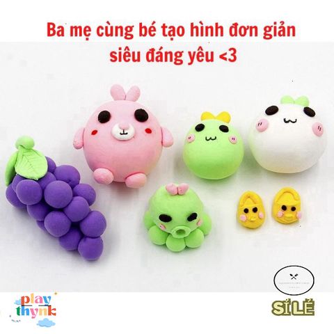 Bộ đất sét tự khô Binbibo 12 màu cao cấp an toàn cho trẻ em - Đồ chơi sáng tạo nặn hình, nhẹ và không dính