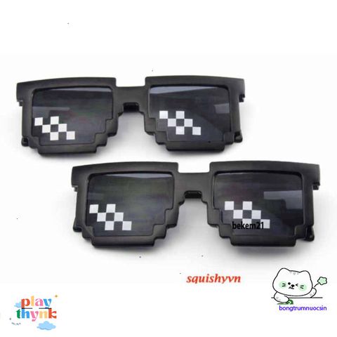 Kính Mắt Thug Life Siêu Ngầu - Phụ Kiện Thời Trang Minecraft Unisex Bảo Vệ UV, Kiểu Dáng Cá Tính Dành Cho Fan