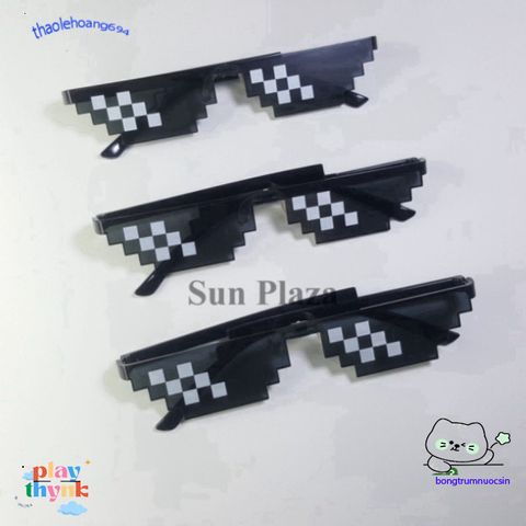 Kính Mắt Không Viền Vuông Thug Life - Phong Cách Hip Hop Thời Thượng Cho Unisex, Quà Tặng Độc Đáo Cho Game Thủ Và Người Đam Mê Meme