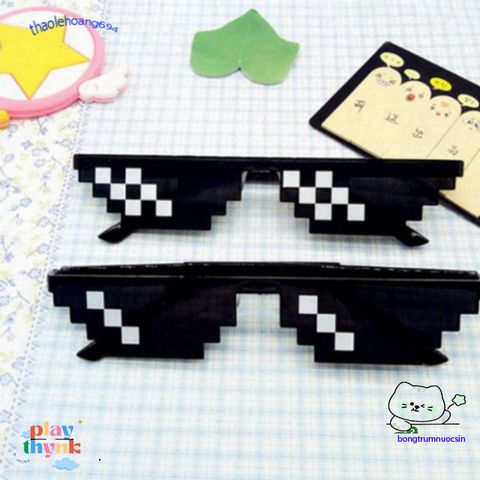 Kính Mắt Không Viền Vuông Thug Life - Phong Cách Hip Hop Thời Thượng Cho Unisex, Quà Tặng Độc Đáo Cho Game Thủ Và Người Đam Mê Meme