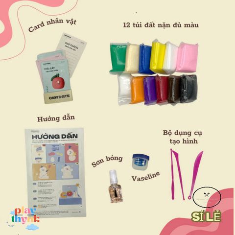 Bộ Đất Nặn Crabit Clay Date - Dụng Cụ Nghệ Thuật Handmade Siêu Nhẹ Kèm Hướng Dẫn Sáng Tạo Độc Đáo Cho Trẻ Em