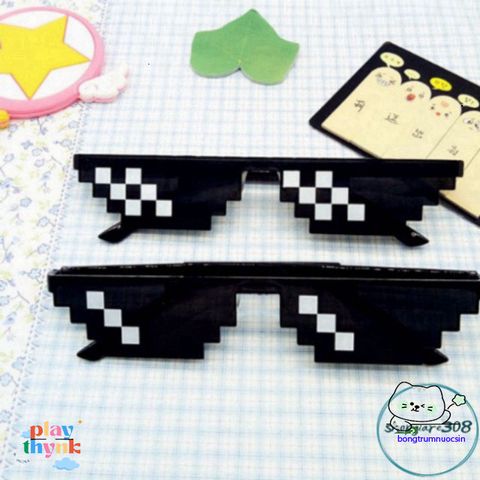 Kính Thug Life 8Bit Minecraft - Phong Cách Độc Lạ và Thời Trang Chất Lừ, Bảo Vệ Mắt Trong Các Bữa Tiệc và Đi Chơi