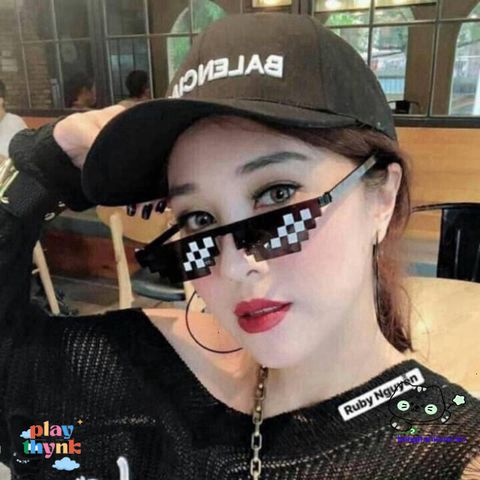 Kính Mắt Thug Life 8bit - Phong Cách MINECRAFT Độc Đáo, Chống Bụi, Kiểu Dáng Dễ Thương cho Nam Nữ