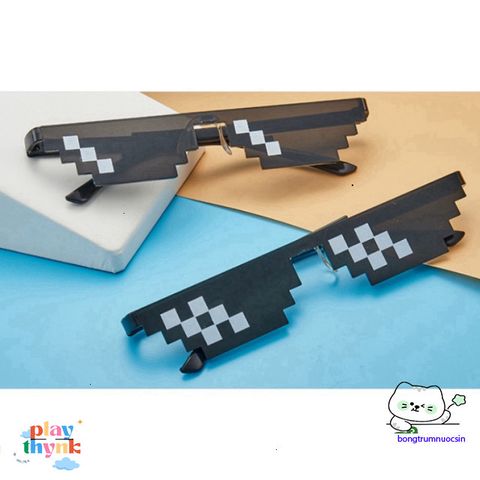 Kính Mắt Thug Life 8bit - Phong Cách MINECRAFT Độc Đáo, Chống Bụi, Kiểu Dáng Dễ Thương cho Nam Nữ
