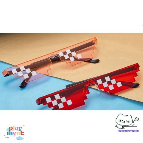 Kính Mắt Thug Life 8bit - Phong Cách MINECRAFT Độc Đáo, Chống Bụi, Kiểu Dáng Dễ Thương cho Nam Nữ