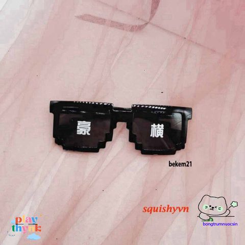 Kính Râm Thug Life Pixel - Phong Cách Độc Đáo Cho Nam Nữ, Kính Mát Party Minecraft, Quà Tặng Meme Hài Hước